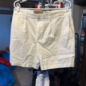 White Pleated Shorts